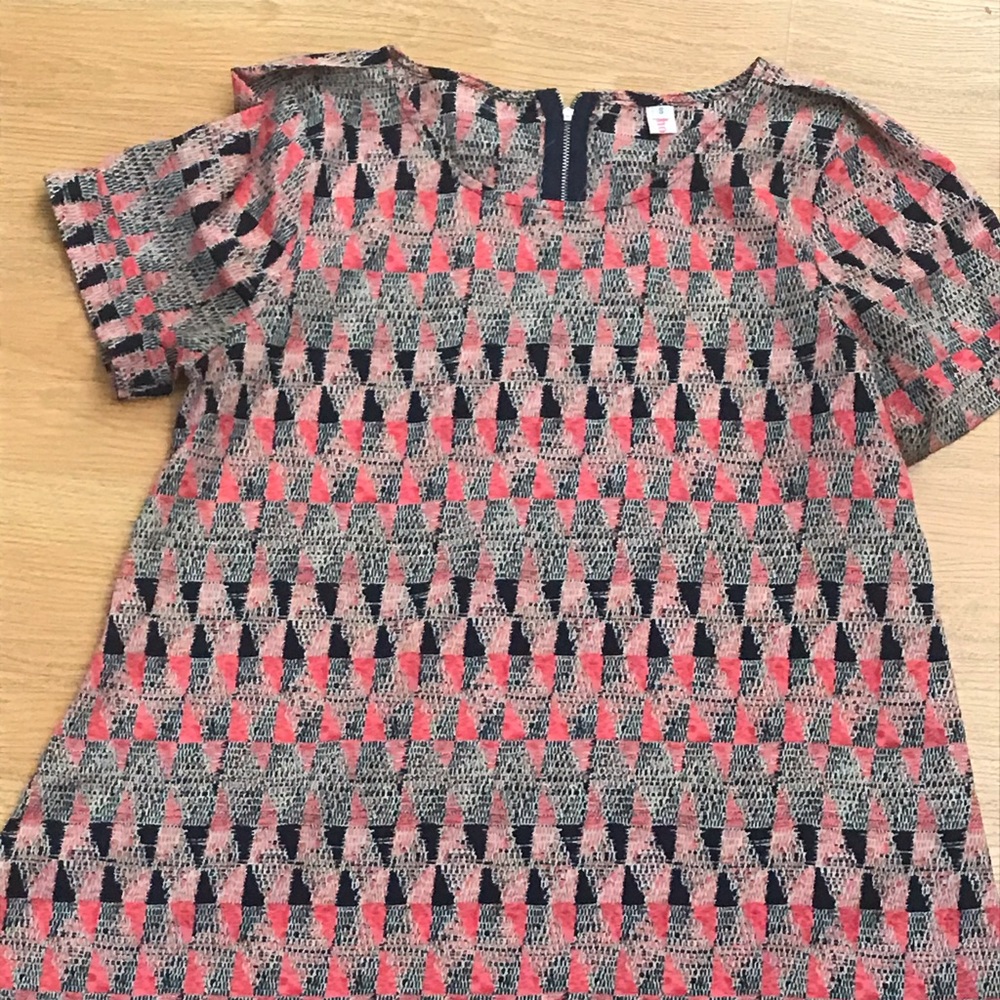 Boho Retro 100% Silk Short Dress/ Size SMALL